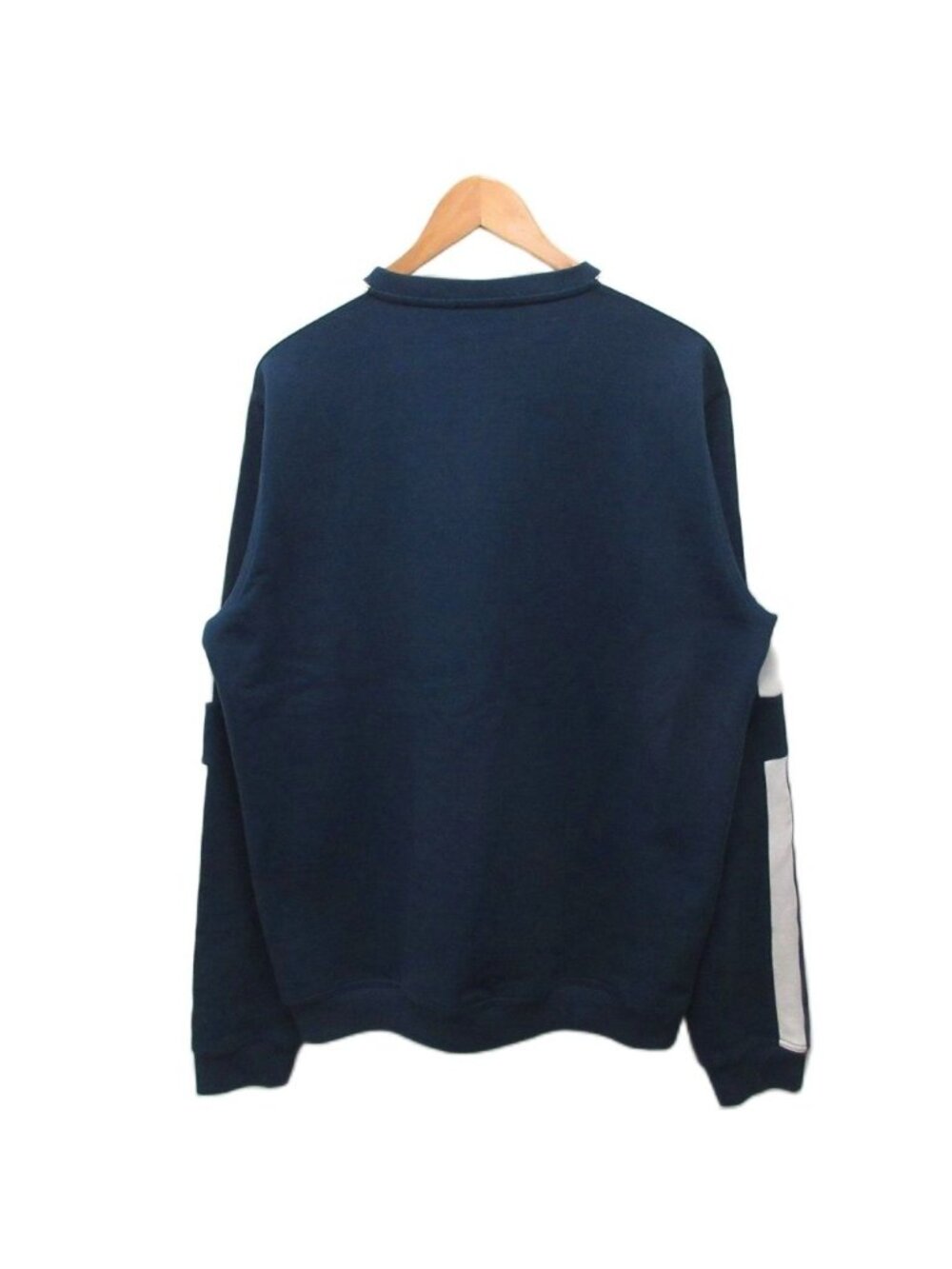 Hermes Run Arm Line Sweatshirt Logo Cotton XL Navy White - Picture 2 of 7